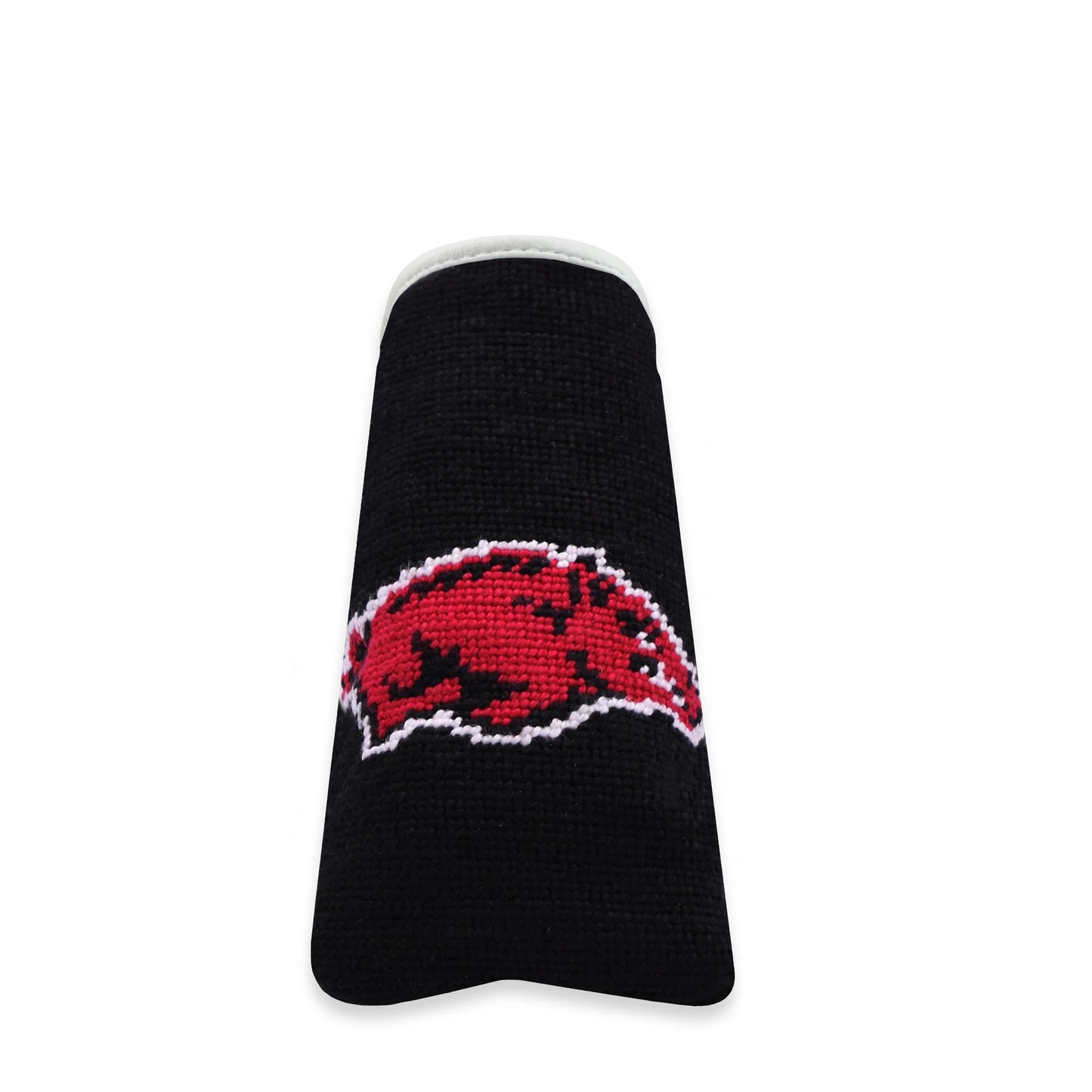 Arkansas Putter Headcover (Black - White-Cranberry Multi Stripes)