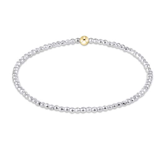 Bright Silver Faceted Hematite 2mm Bead Bracelet