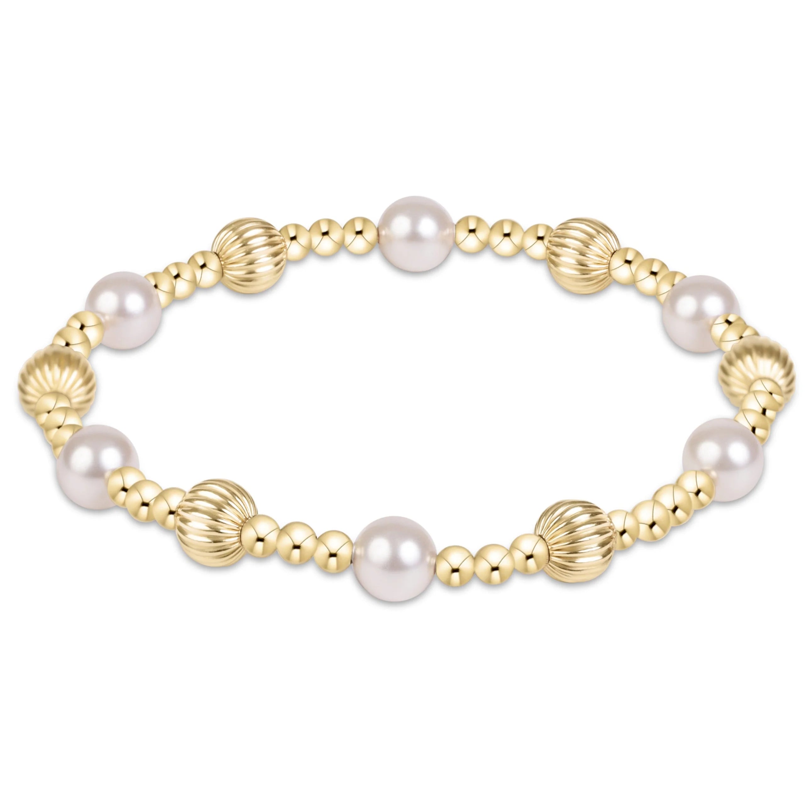 Extends - Dignity Sincerity Gold 6mm Bracelet - Pearl