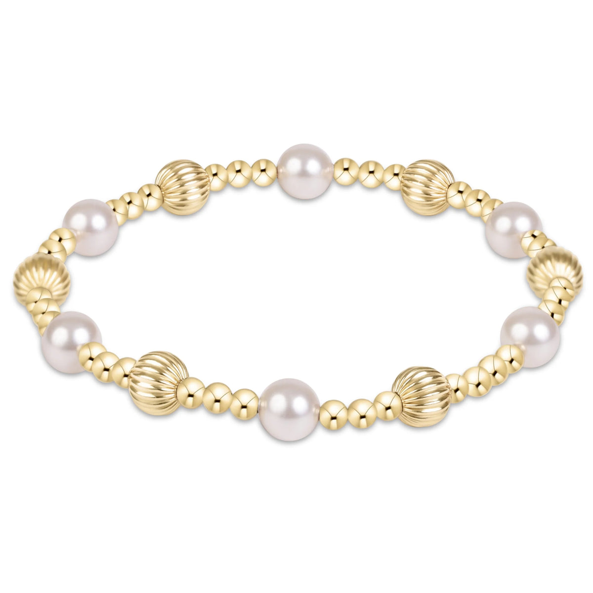 Extends - Dignity Sincerity Gold 6mm Bracelet - Pearl