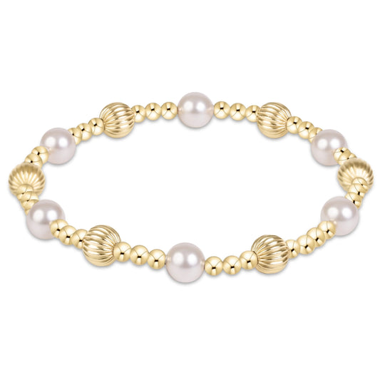 Extends - Dignity Sincerity Gold 6mm Bracelet - Pearl