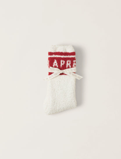 Barefoot Dreams - CozyChic® Apres Ski Socks - Cream / Americana Red