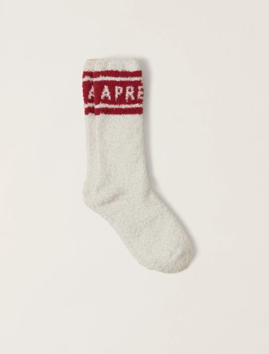 Barefoot Dreams - CozyChic® Apres Ski Socks - Cream / Americana Red