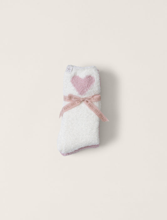 Barefoot Dreams - Cozychic® Heart Print Sock Set - Pink Peonie/Pearl