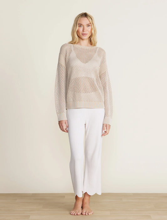 Barefoot Dreams - Sunbleached Open Stitch Pullover - Stone