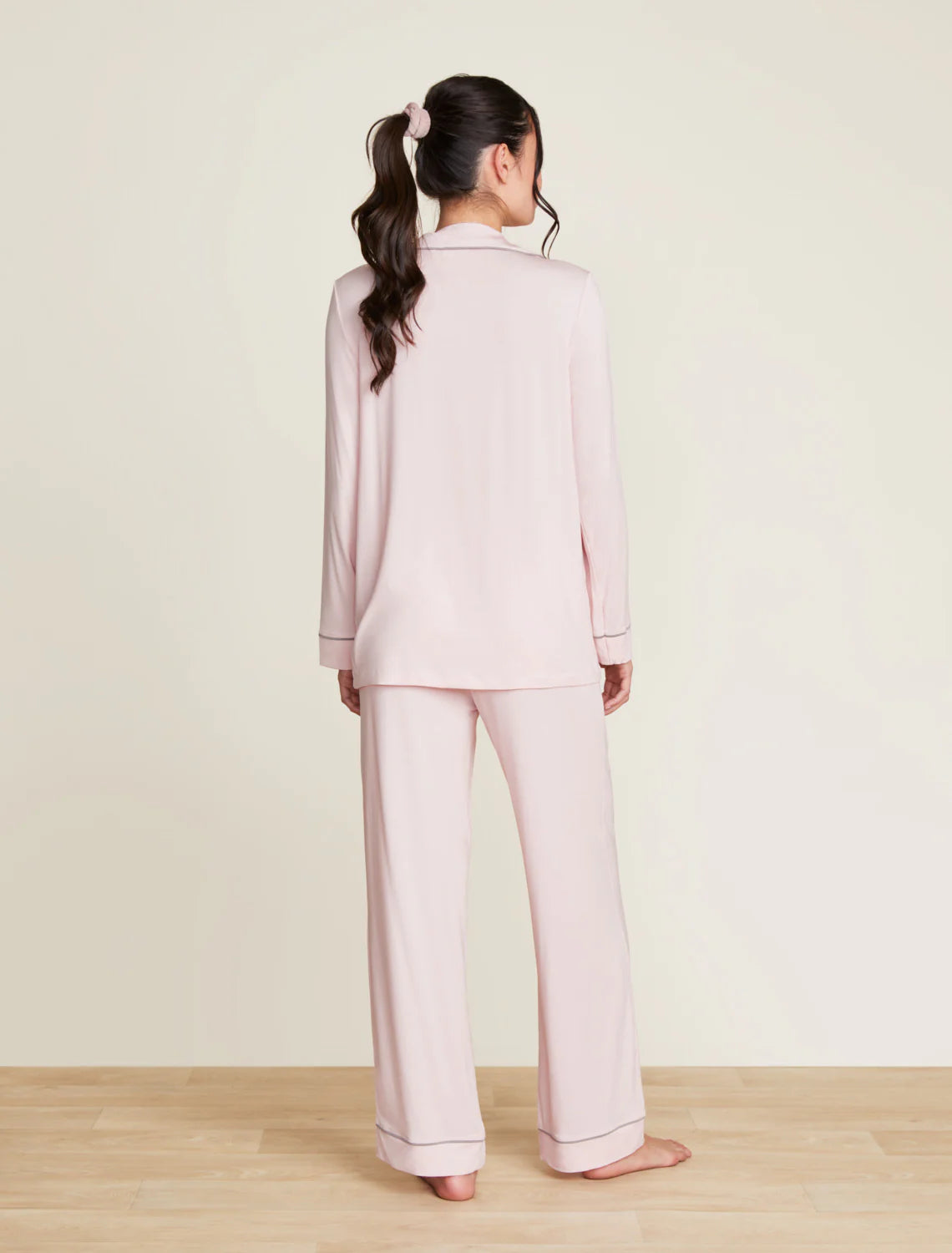 Luxe Milk Jersey® Piped Pajama Set - Pink - Spinout