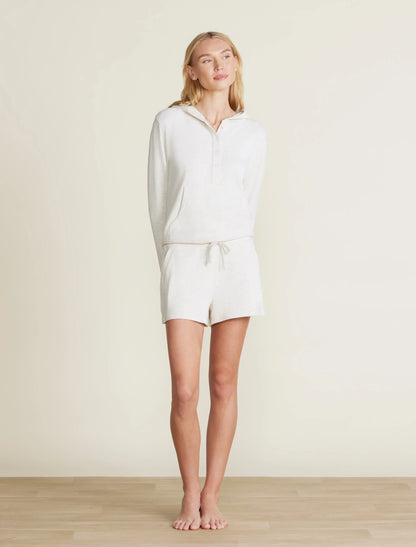 Barefoot Dreams - Malibu Collection® Brushed Fleece Short - Heathered Stone