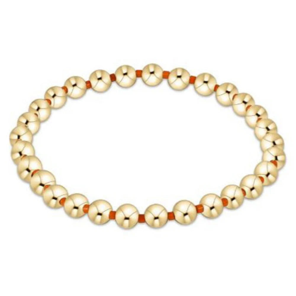 Gameday Hope Grateful 5MM Bead Bracelet - Bright Orange
