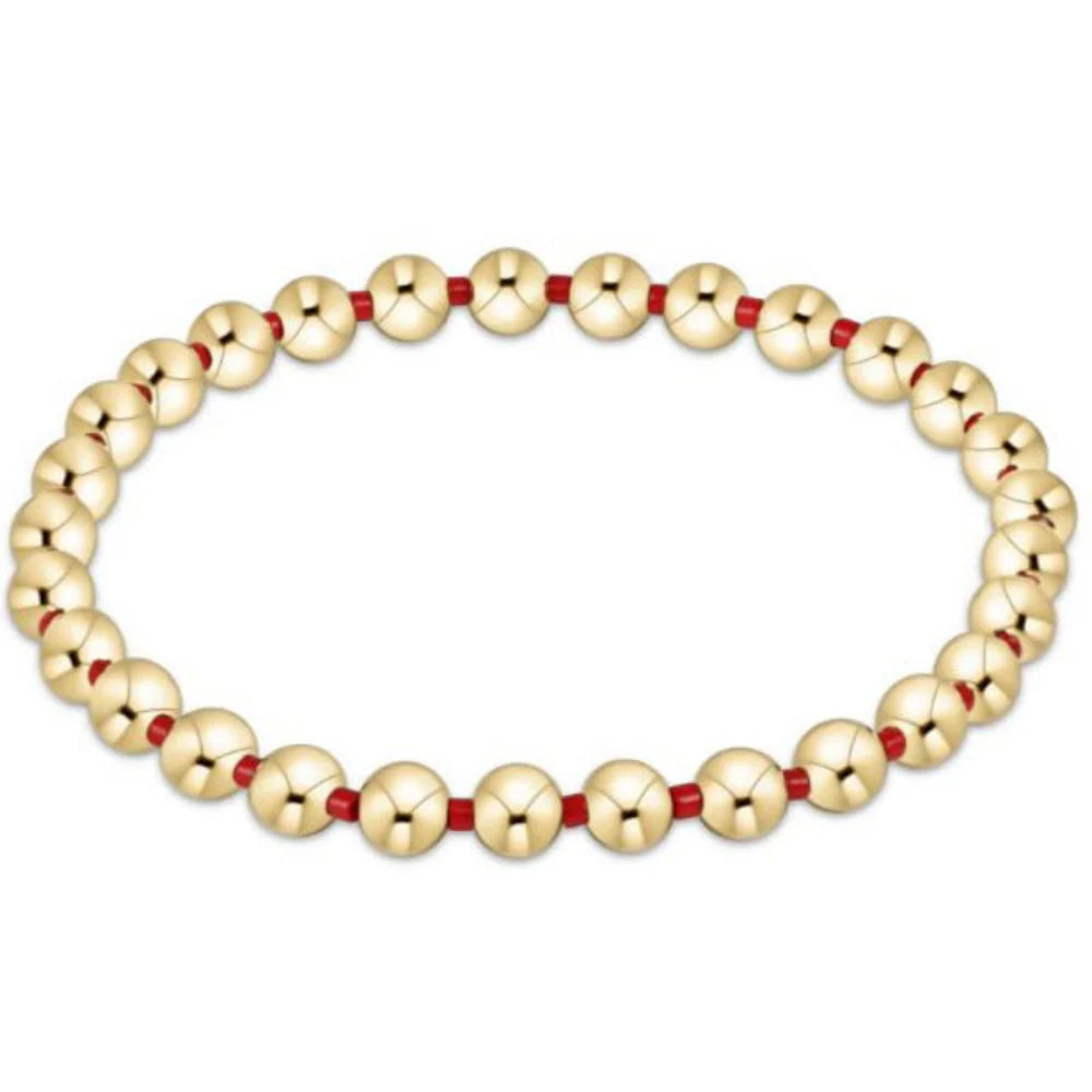 Gameday Hope Grateful 5MM Bead Bracelet - Bright Red