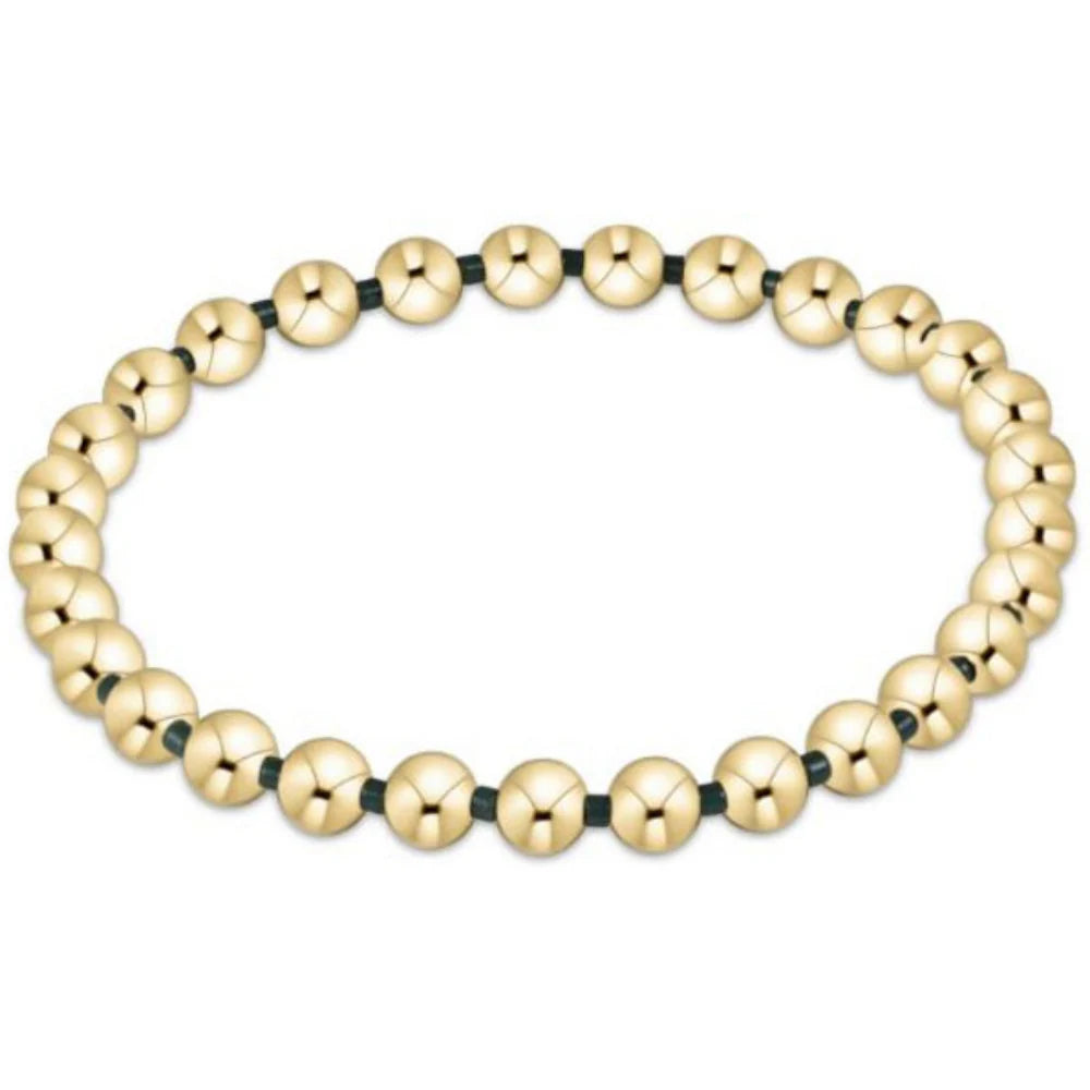 Gameday Hope Grateful 5MM Bead Bracelet - Dark Green