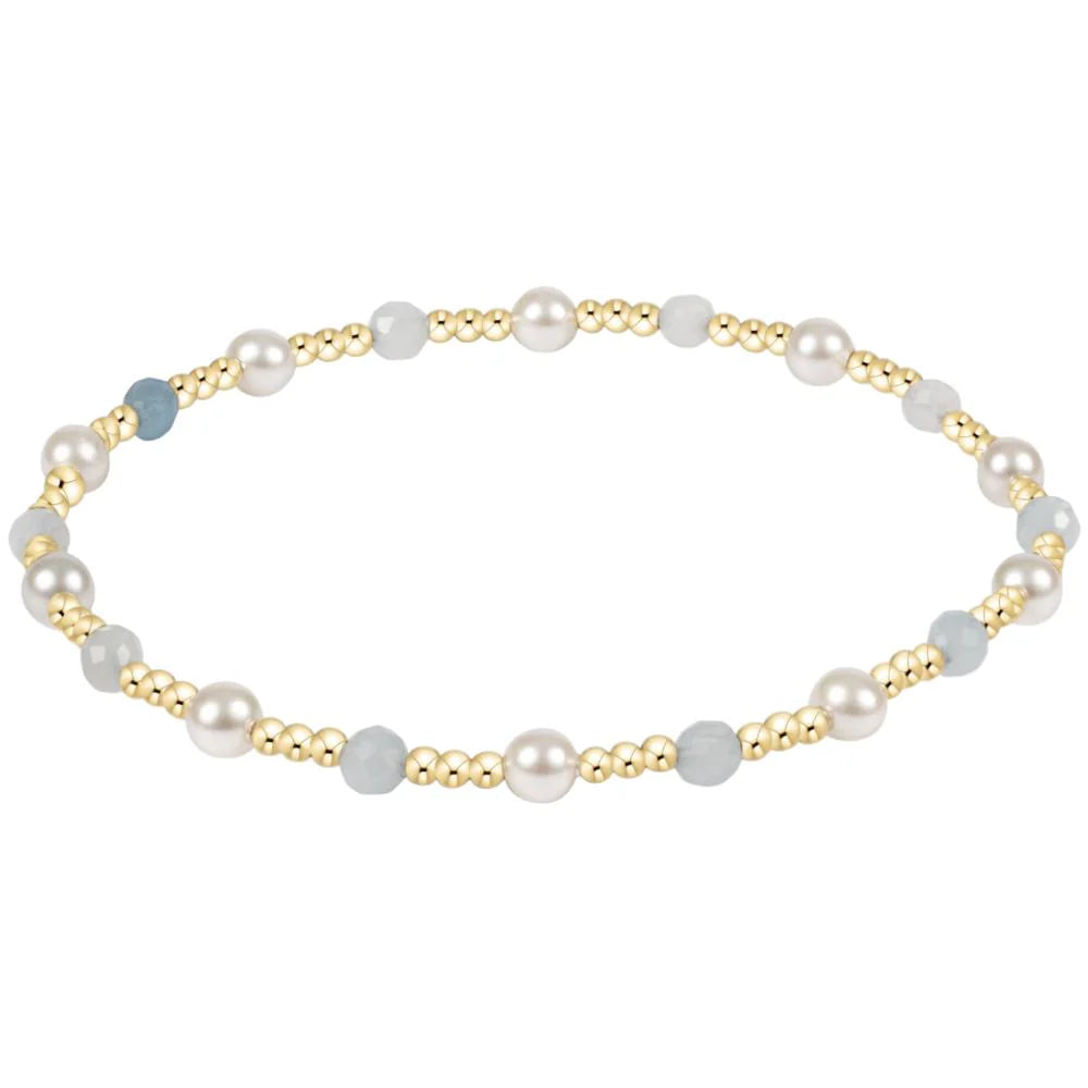 Pearl Sincerity 4mm Gem Bracelet - Aquamarine