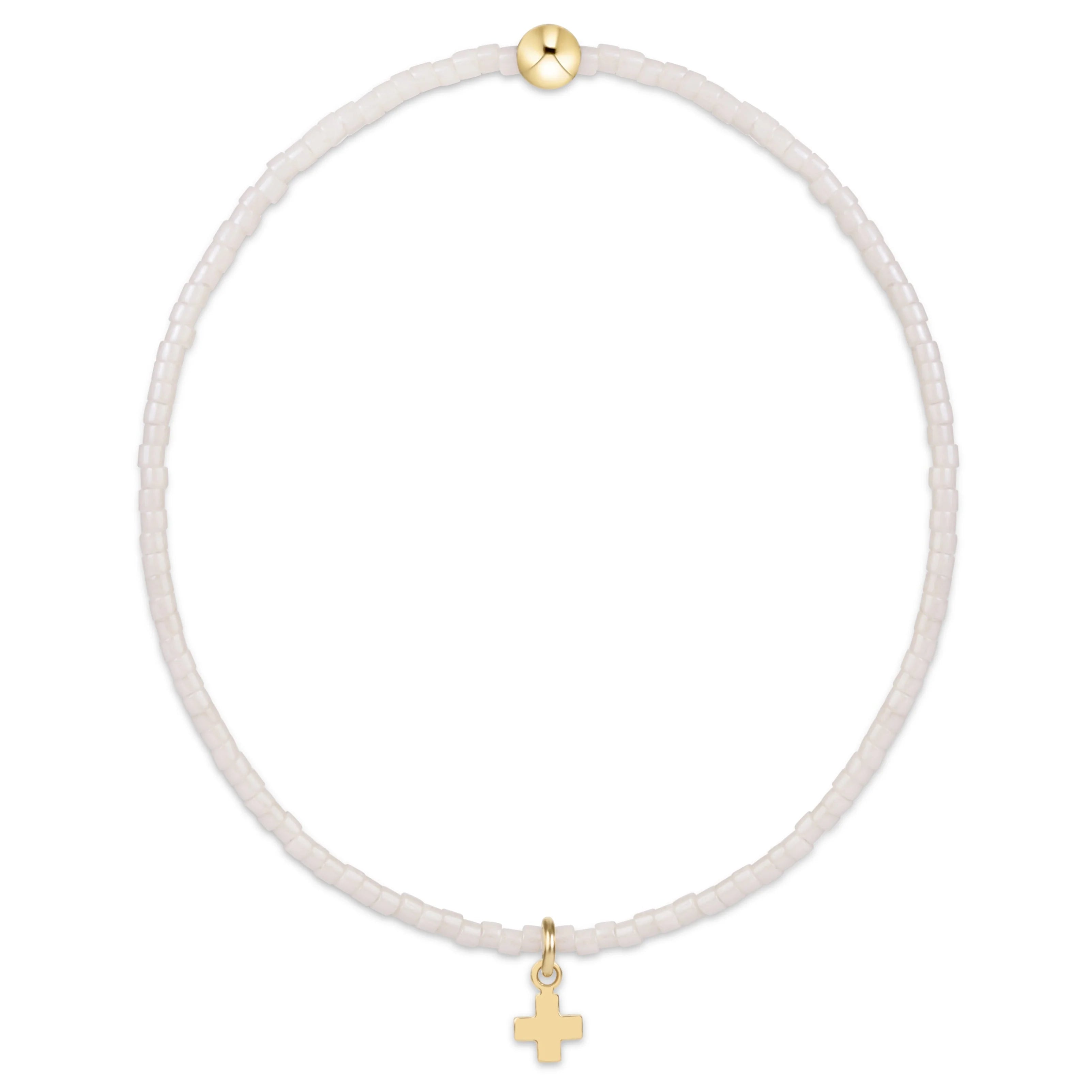 Hope Classic Milkshake Bracelet - Signature Cross Small Gold Charm