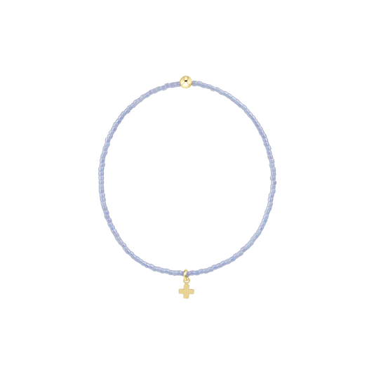 Hope Classic Bracelet - Signature Cross Small Gold Charm - Ocean Mist