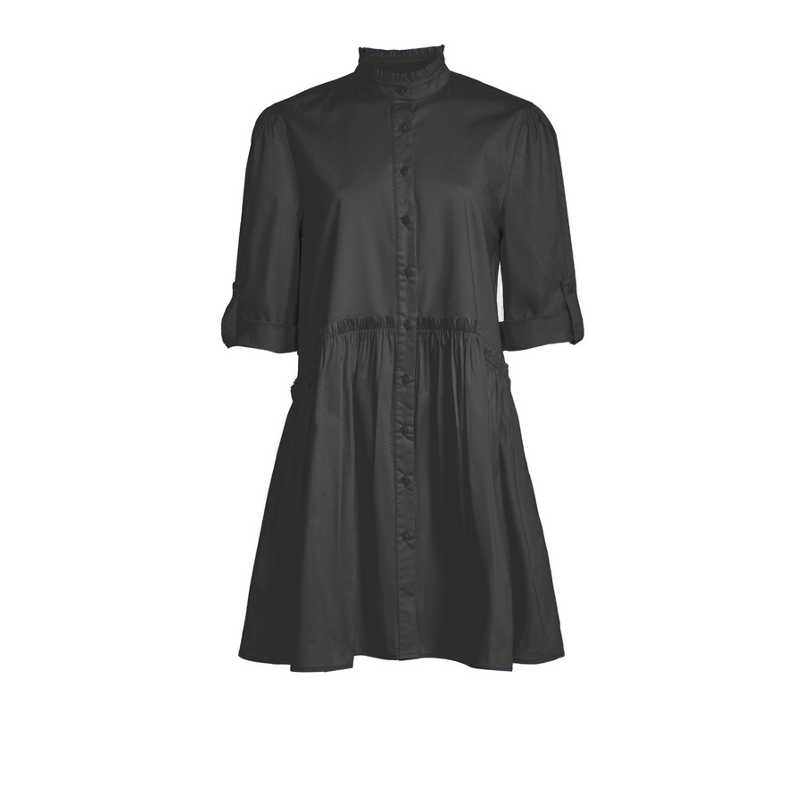 TAYLOR TILLMAN - Cammie Ruffle Shirt Dress - Black