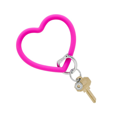 Silicone Heart Keychain - Orchid Pink