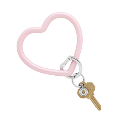 Silicone Heart Keychain - Rose Pearlized