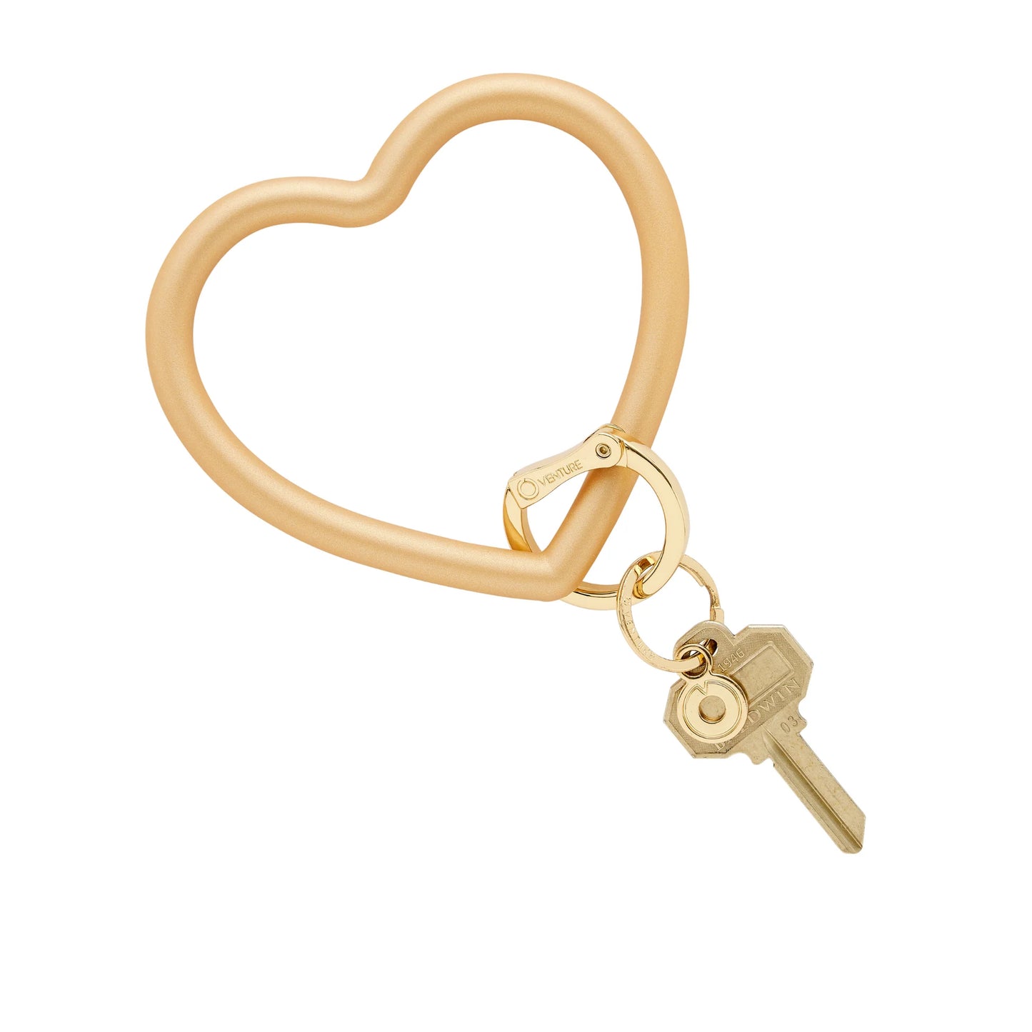 Silicone Heart Keychain - Solid Gold Rush