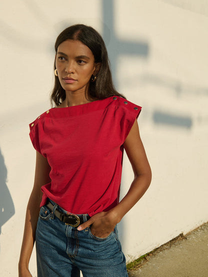 Brooks Boatneck Top - Rio Red