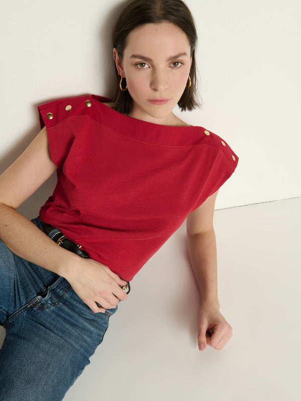 Brooks Boatneck Top - Rio Red