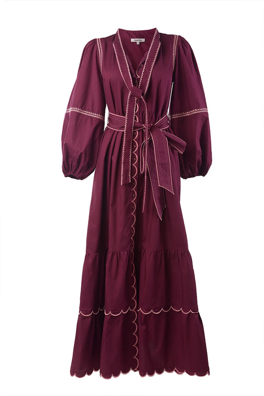 Celina Moon - Myrna Maxi Dress - Maroon