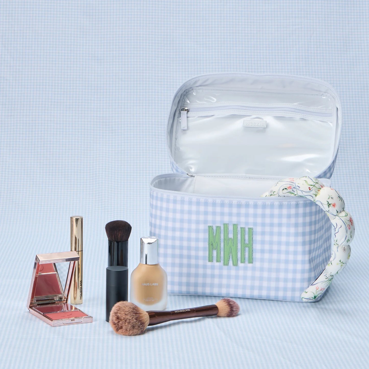 Vanity Case - Light Blue Gingham