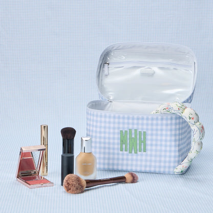 Vanity Case - Light Blue Gingham