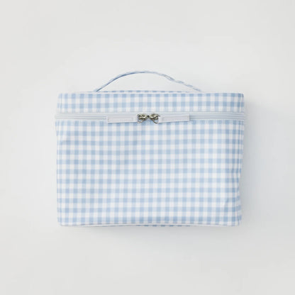 Vanity Case - Light Blue Gingham