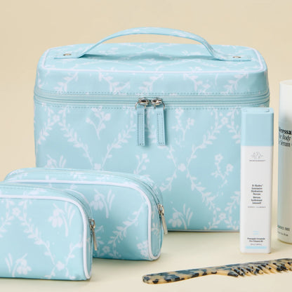 Vanity Case - Blue Trellis
