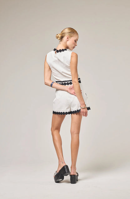 Lagos Dot Short - Ivory/Black