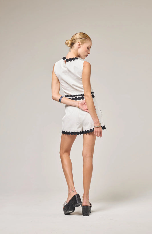 Lagos Dot Short - Ivory/Black