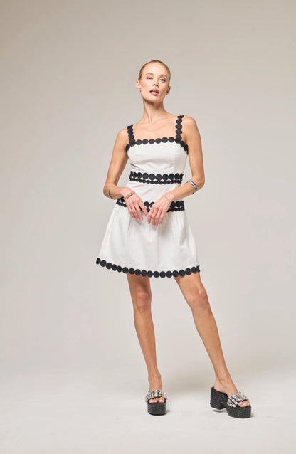 Ciara Dress - Ivory/Black