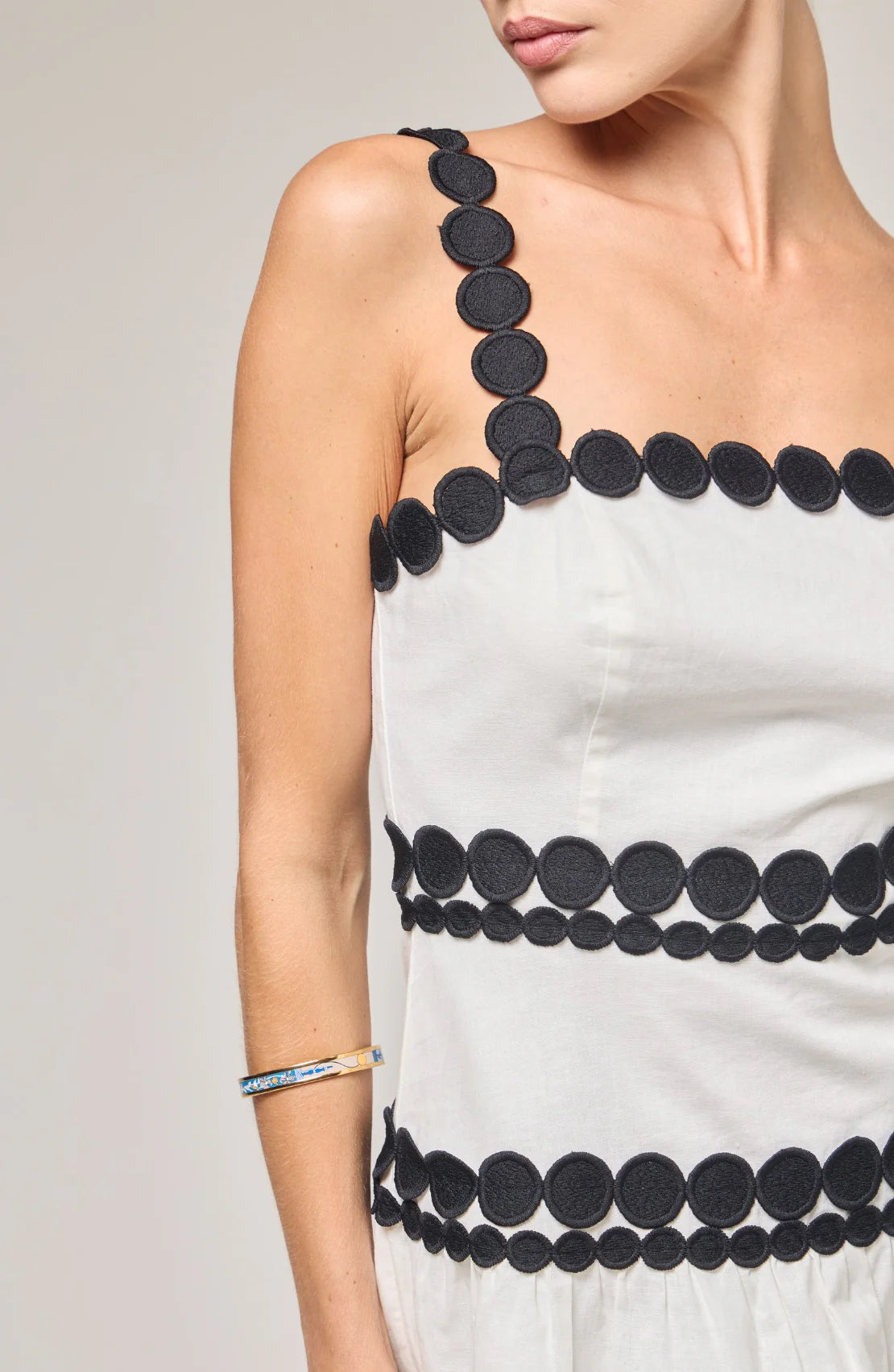 Ciara Dress - Ivory/Black