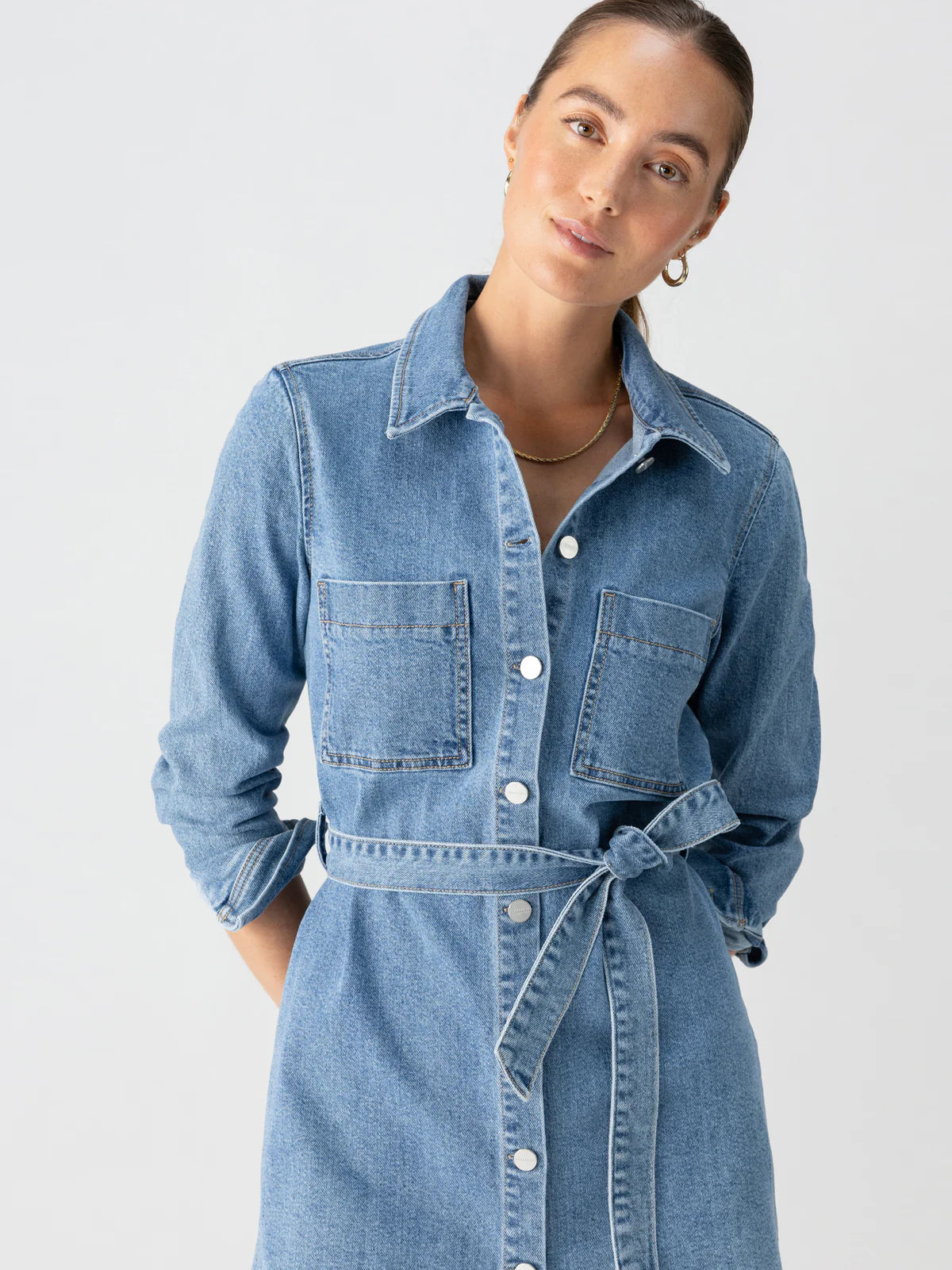 Sanctuary - Denim Utility Shirt Dress Solar Flare