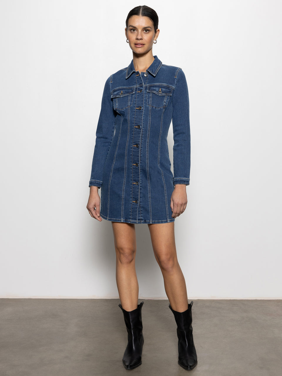 Sanctuary - Sculpted Denim Mini Dress Royalty