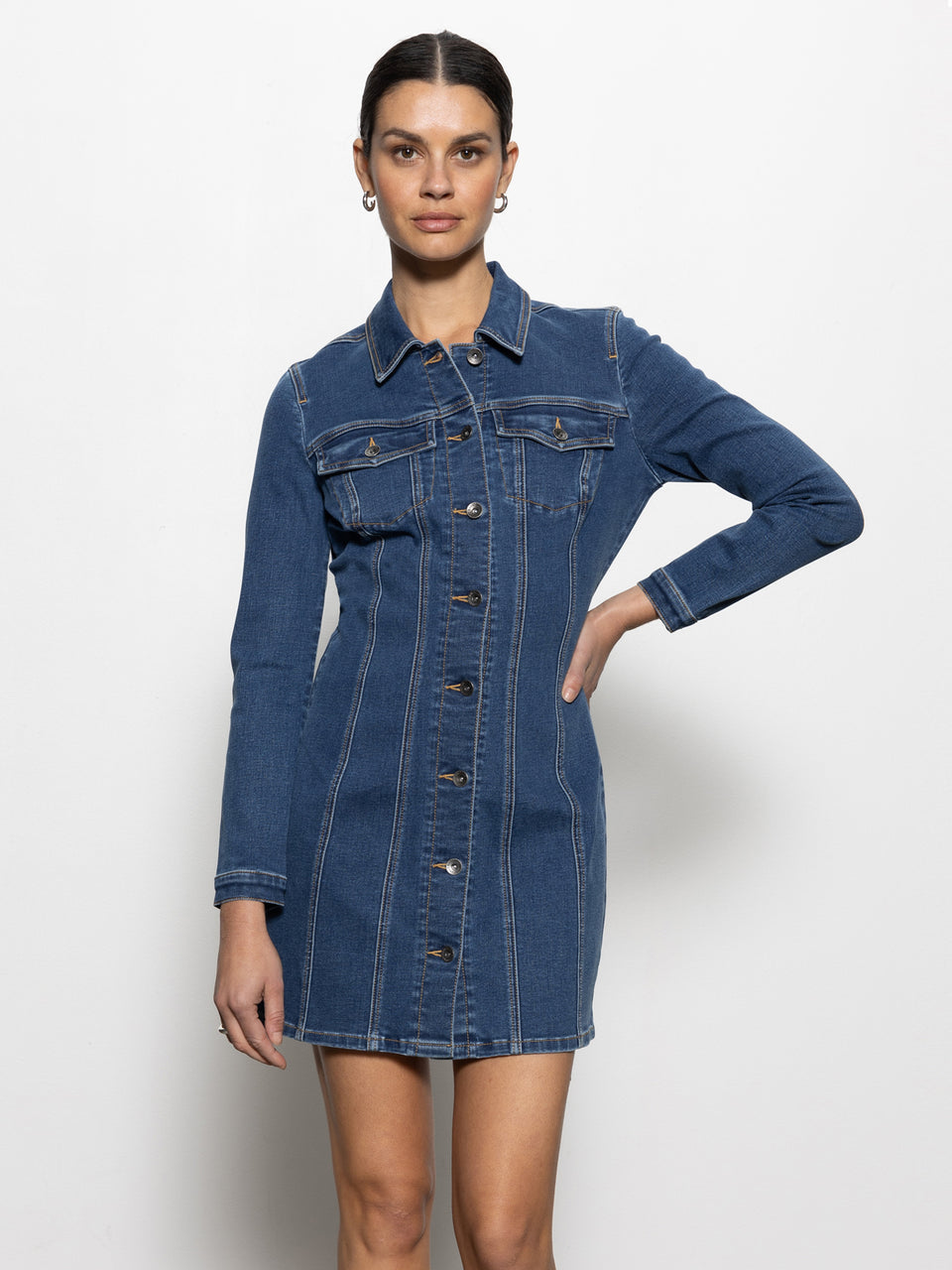 Sanctuary - Sculpted Denim Mini Dress Royalty