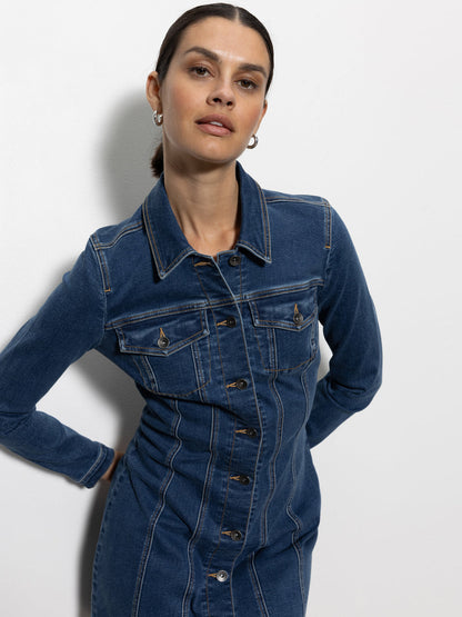 Sanctuary - Sculpted Denim Mini Dress Royalty