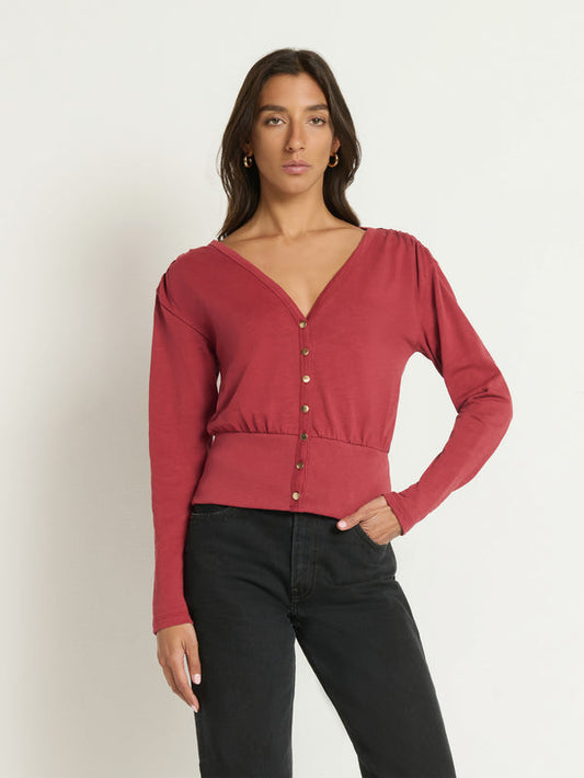 Colette Cardigan Top - Russet
