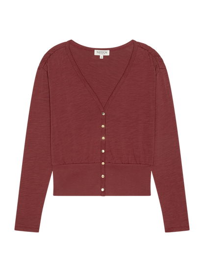 Colette Cardigan Top - Russet