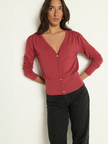 Colette Cardigan Top - Russet