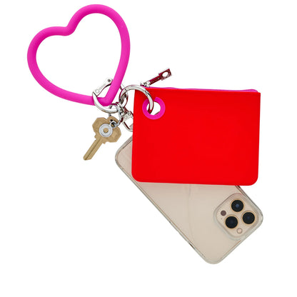 Silicone Heart Keychain - Orchid Pink