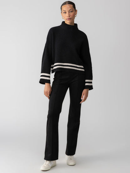 Sanctuary - Stay Cozy Sweater - Black Toasted Stripe