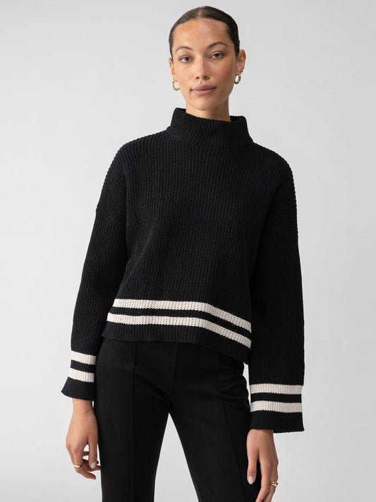 Sanctuary - Stay Cozy Sweater - Black Toasted Stripe