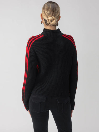 Sanctuary - Sporty Stripe Mock Sweater - Black Multi