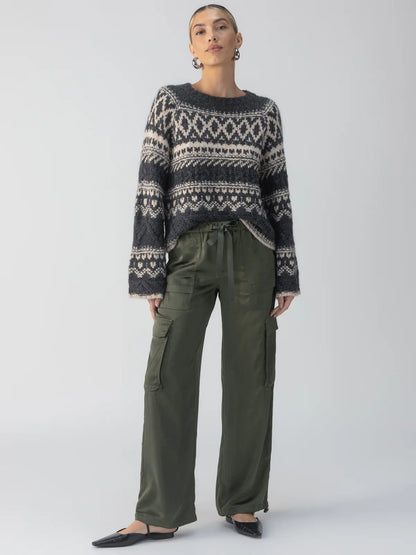 Sanctuary - Fairisle Crew Neck Sweater - Heather Ash Multi