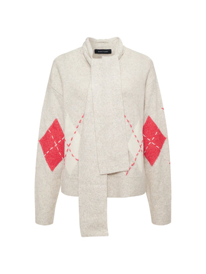Argyle Scarf Sweater - Tulip Multi Argyle