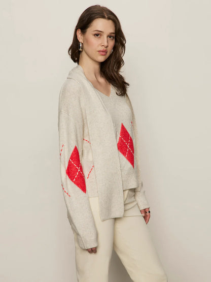 Argyle Scarf Sweater - Tulip Multi Argyle