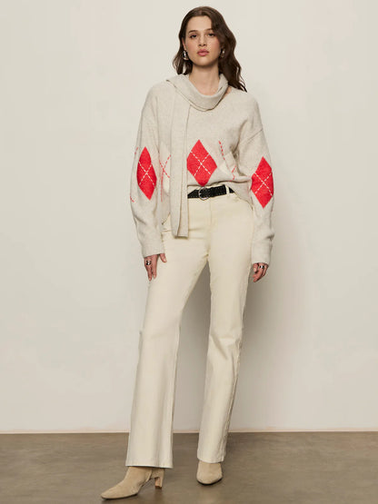 Argyle Scarf Sweater - Tulip Multi Argyle