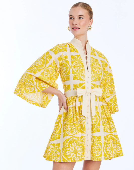 Mestiza - Carmen Mini Dress - Azulejo Yellow