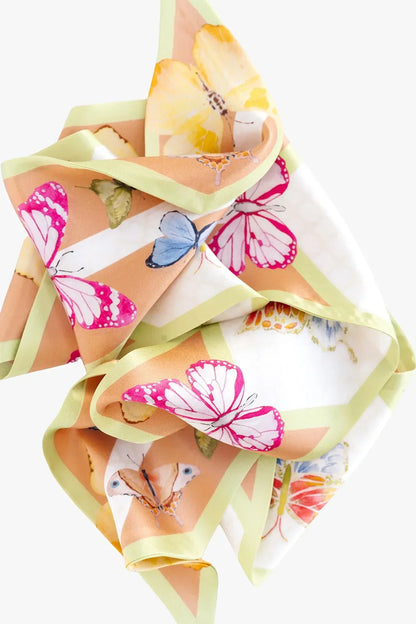 Bright Butterfly Silk Ribbon Scarf