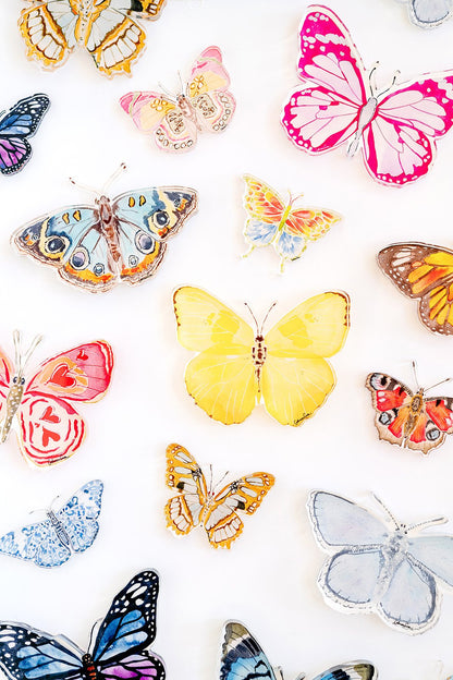 Neutral Spotted Butterfly Acrylic Art Block